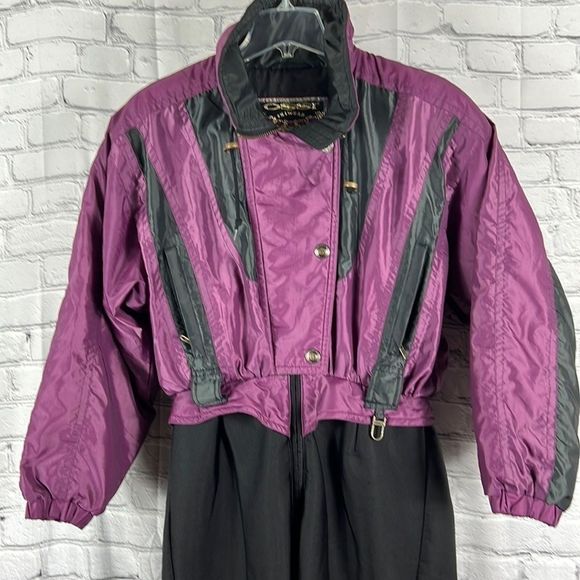 OSSI Jackets & Blazers - OSSI vintage ski suit stirrup pants purple black size 12
